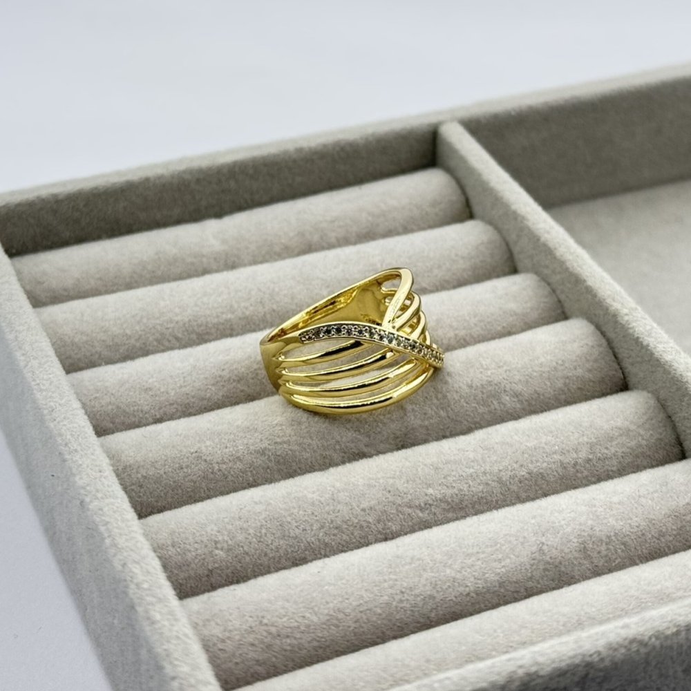 Inel placat aur 18k galben mare