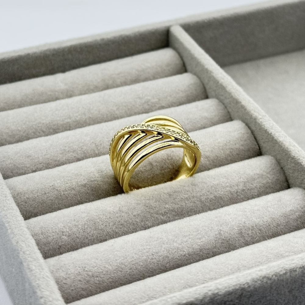 Inel placat aur 18k galben mare