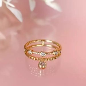 Inel placat aur 18k model dublu