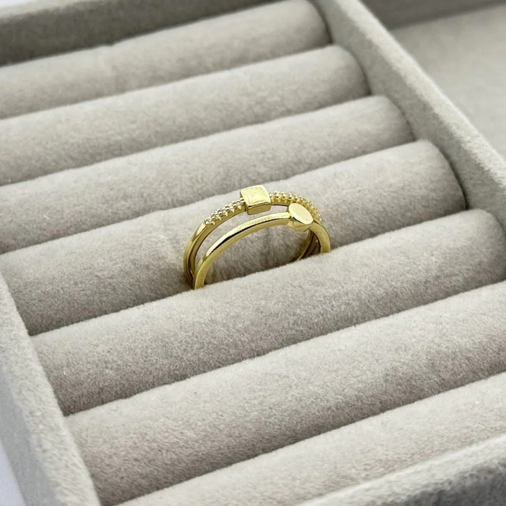 Inel placat aur 18k reglabil