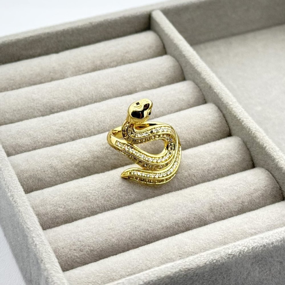 Inel placat aur 18k sarpe statement Inel placat aur 18k sarpe statement