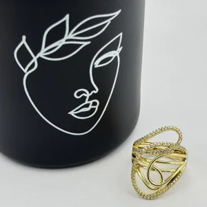 Inel placat aur 18k statement