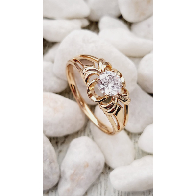 Inel placat aur 19k cristal Zirconia