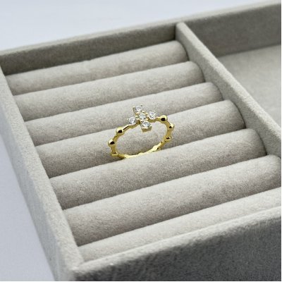 Inel placat aur 18 k cruciulita