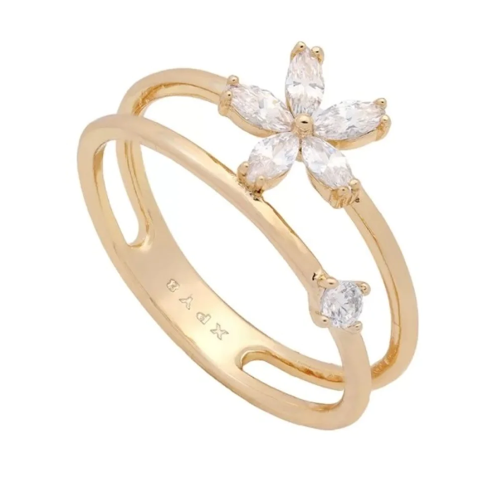 Inel placat aur 18k design floral Inel placat aur 18k design floral