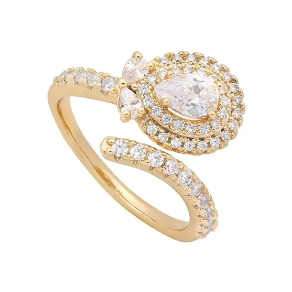 Inel placat aur cristale Zirconia