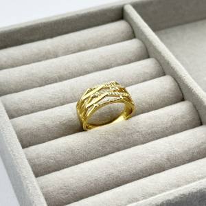 Inel placat aur cristale Zirconia