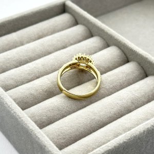 Inel placat aur galben 18k cristal mare Inel placat aur galben 18k cristal mare