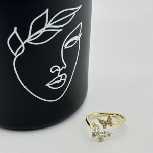 Inel placat aur galben 18k fluturas