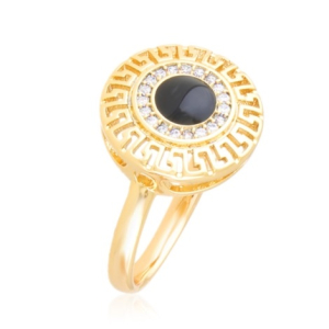 Inel placat aur galben 18k oval