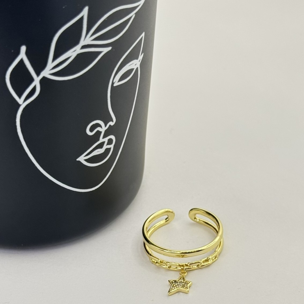 Inel placat aur galben 18k reglabil