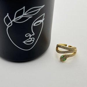 Inel placat aur galben 18k sarpe