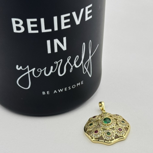 Pandantiv placat aur 18k colorat