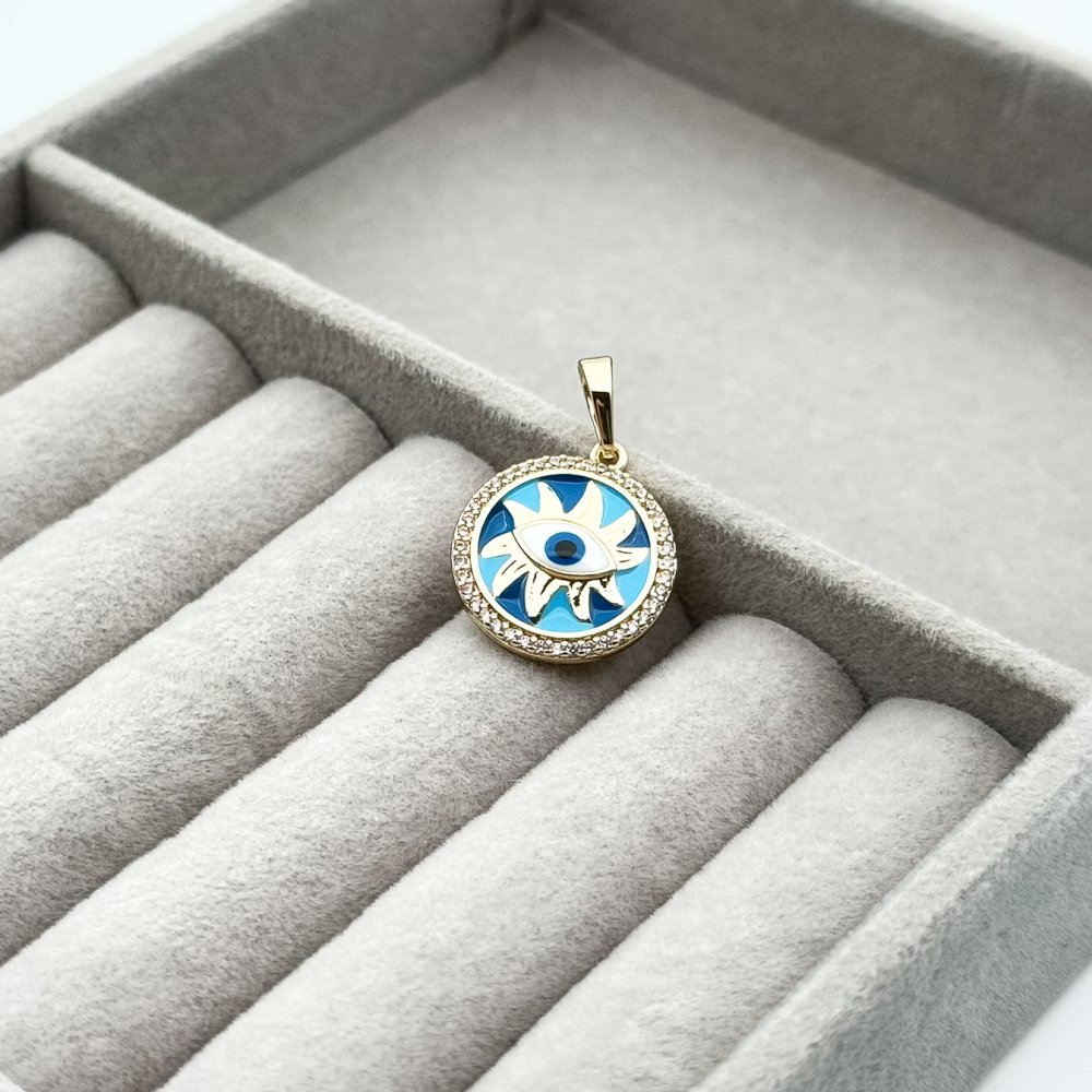 Pandantiv placat aur 18k colorat