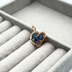 Pandantiv placat aur 18k cristale Zirconia albastre