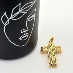 Pandantiv placat aur 18k cruce mare