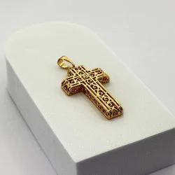 Pandantiv placat aur 18k cruce mare