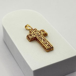 Pandantiv placat aur 18k cruce mare