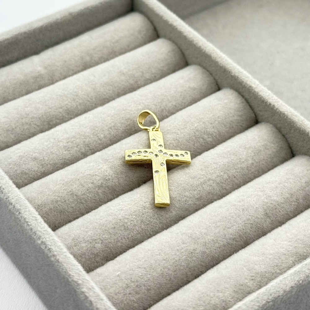 Pandantiv placat aur 18k cruce