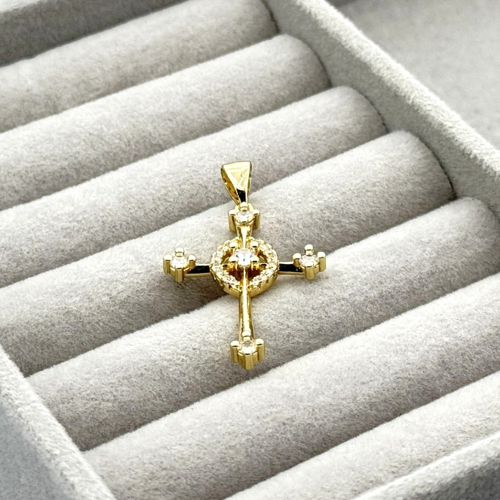 Pandantiv placat aur 18k cruce