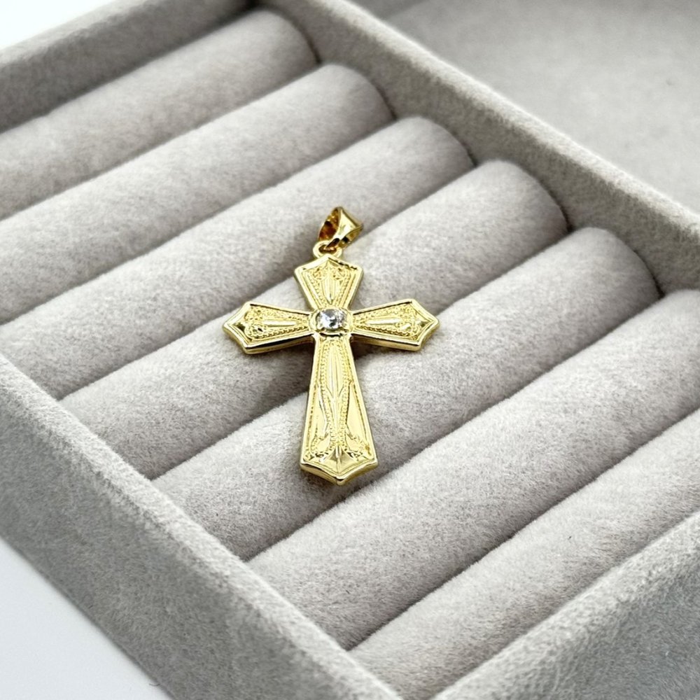 Pandantiv placat aur 18k cruce
