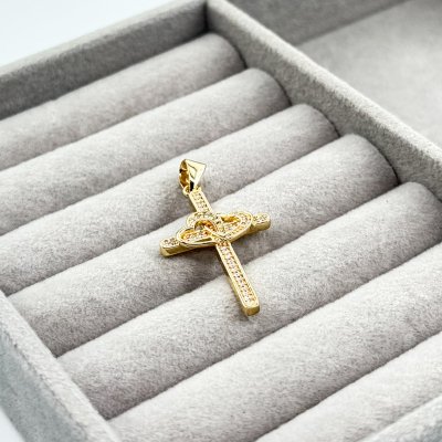 Pandantiv placat aur 18k cruce