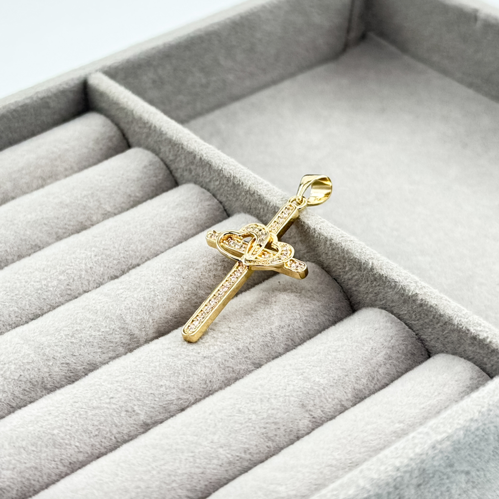 Pandantiv placat aur 18k cruce Pandantiv placat aur 18k cruce