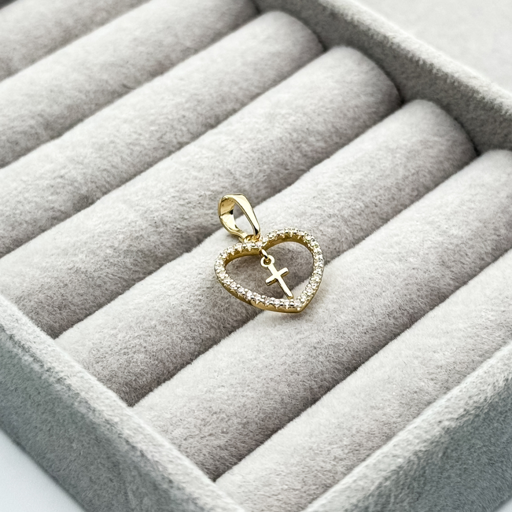 Pandantiv placat aur 18k cu cristale Zirconia