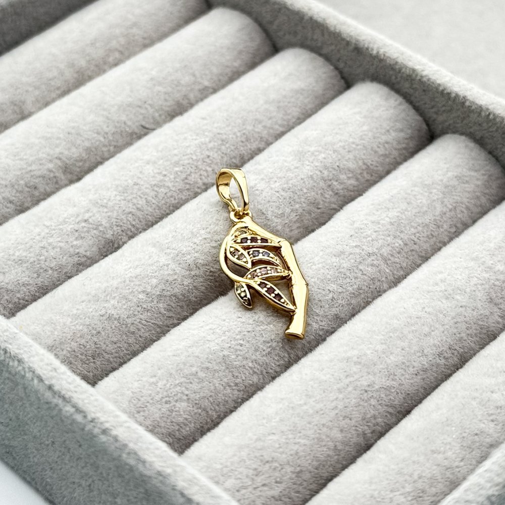 Pandantiv placat aur 18k cu cristale Zirconia