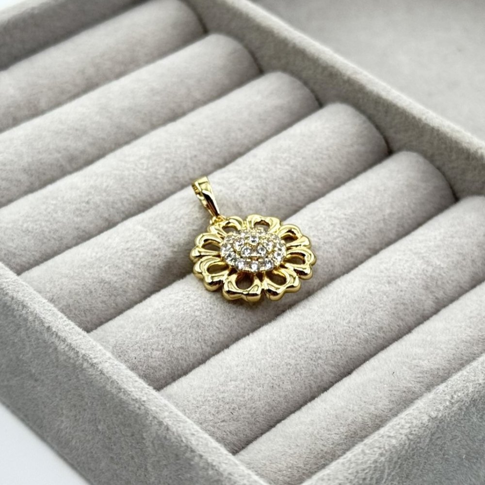 Pandantiv placat aur 18k floare