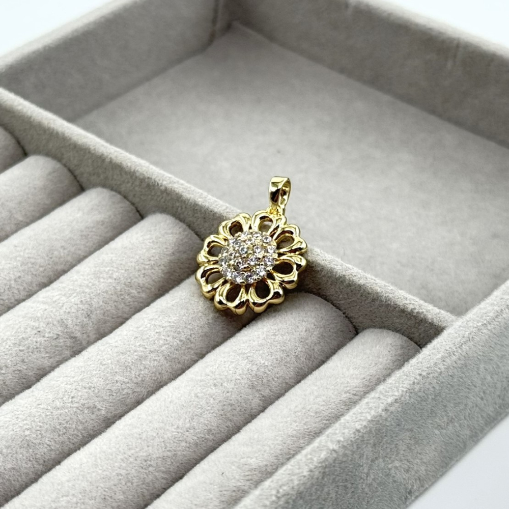 Pandantiv placat aur 18k floare