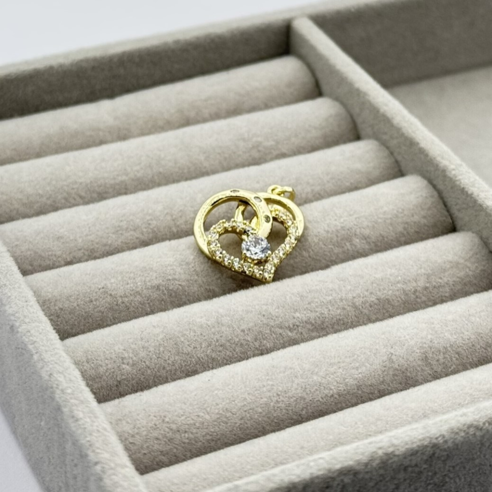 Pandantiv placat aur 18k inima