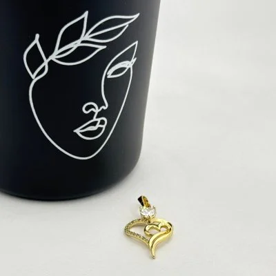 Pandantiv placat aur 18k inima