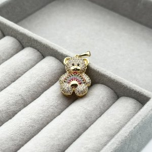 Pandantiv placat aur 18k ursulet colorat