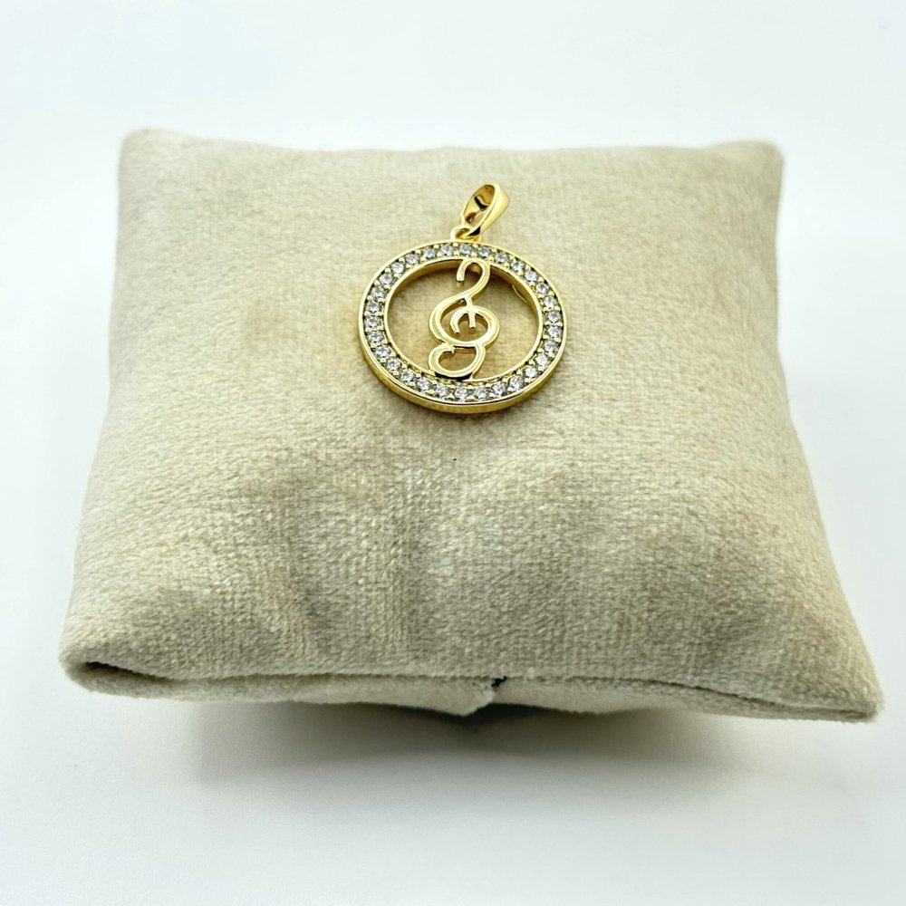 Pandantiv placat aur Cheia Sol