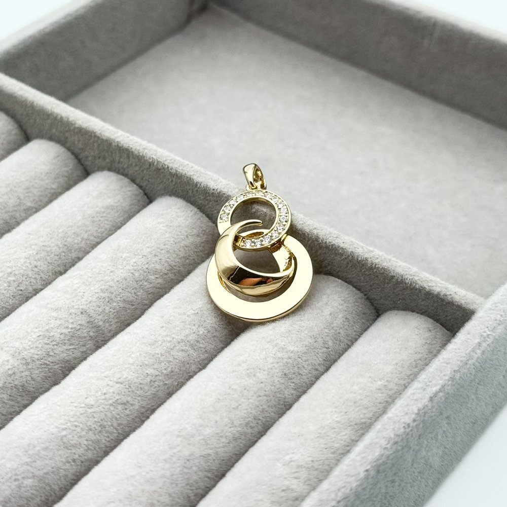 Pandantiv placat aur galben 18k modern