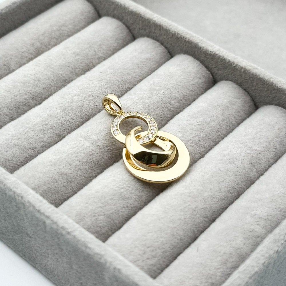 Pandantiv placat aur galben 18k modern