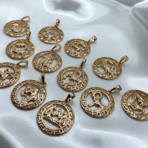 Pandantiv placat aur semne zodiacale