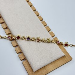 Bratara placata aur 18K ursulet colorati Bratara placata aur 18K ursulet colorati