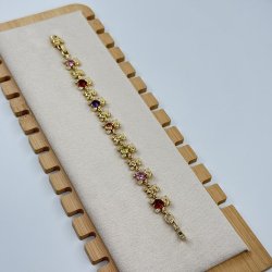 Bratara placata aur 18K ursulet colorati