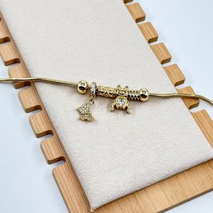 Bratara placata aur 18k charmuri dragute Bratara placata aur 18k charmuri dragute