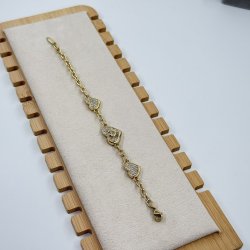 Bratara placata aur 18k cu inimioare