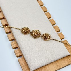 Bratara placata aur 18k cu flori mari Bratara placata aur 18k cu flori mari