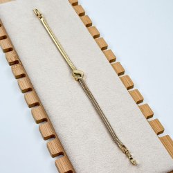 Bratara placata aur 18K charm inimioara