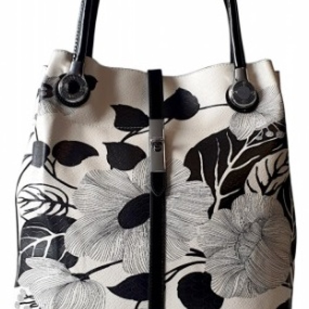 Geanta Silvia Rosa colorata cu flori