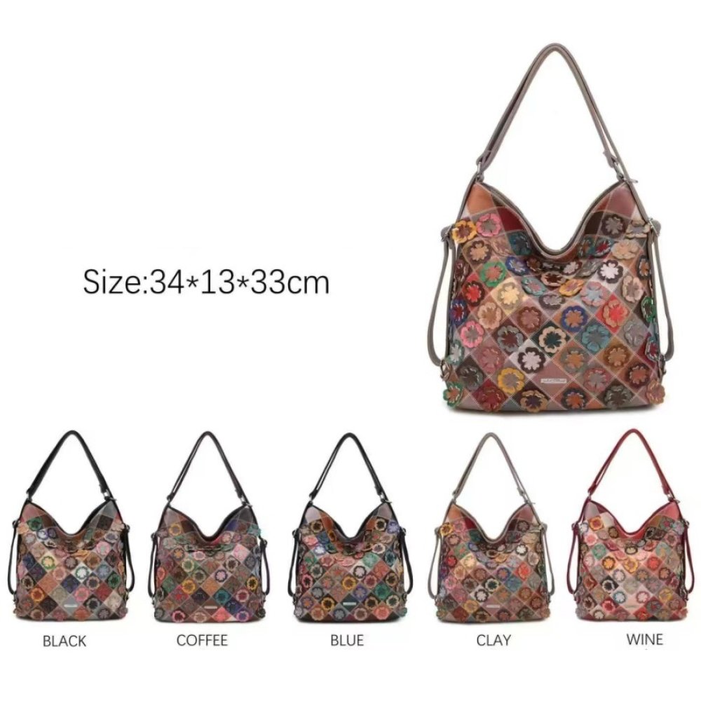 Geanta 2in1 rucsac Silvia Rosa flori colorate Geanta 2in1 rucsac Silvia Rosa flori colorate