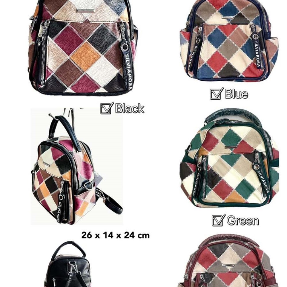 Rucsac colorat Silvia Rosa cu manere