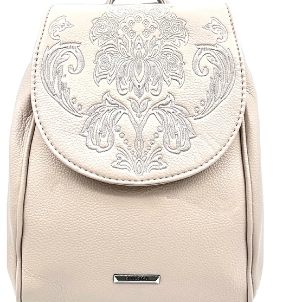 Rucsac Silvia Rosa cu flori cusute Rucsac Silvia Rosa cu flori cusute