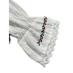 Ie traditionala bumbac cu flori portocalii