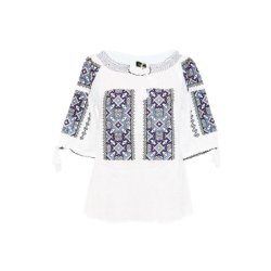 Ie traditionala bumbac cusaturi albastre